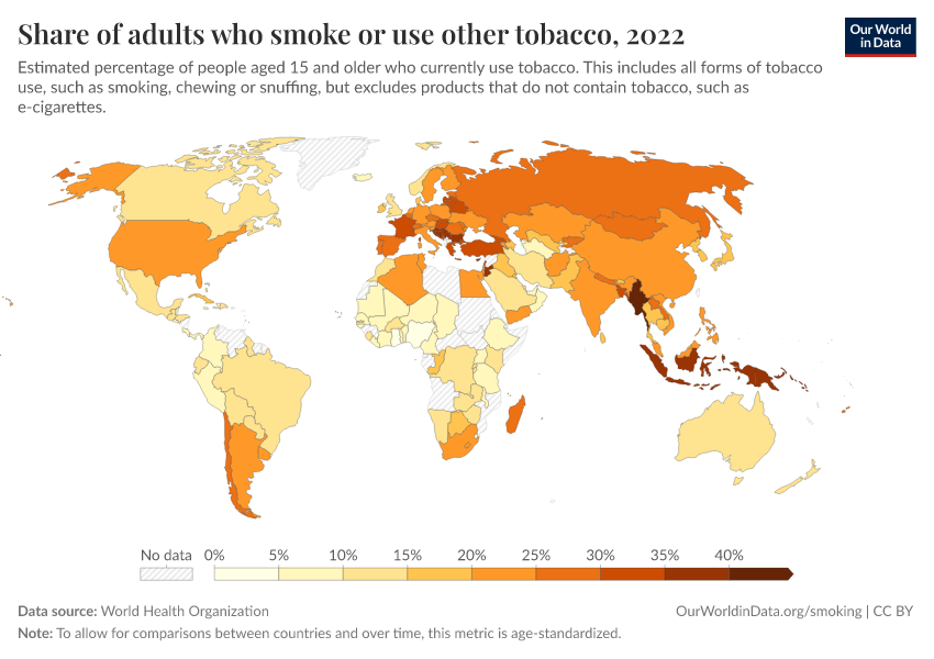 A thumbnail of the "Share of adults who smoke or use other tobacco" chart